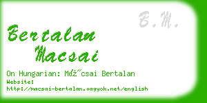 bertalan macsai business card
